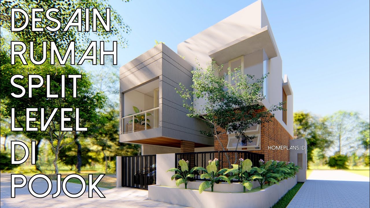 Varian Desain Rumah Split Level Di Pojokan Kode 163a Youtube