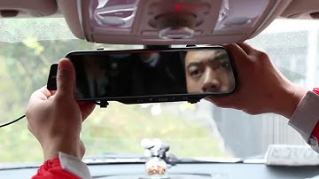 Anytek T11+ 9.66in Rearview Mirror DVR Camera 1080p+720p Dash Cam (w/ 16GB)