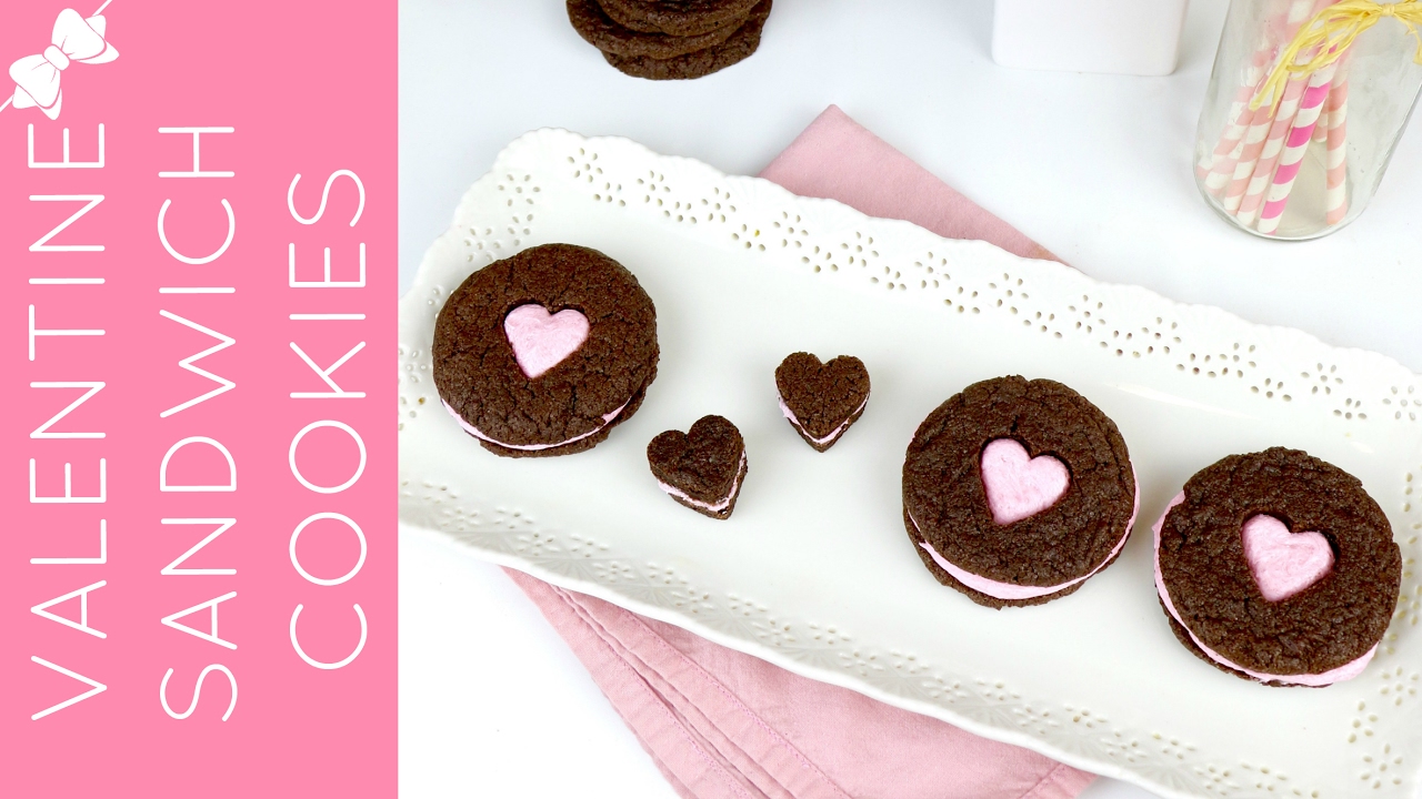 Valentine's Cake Mix Sandwich Cookies // Lindsay Ann Bakes YouTube