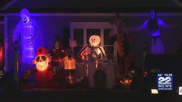 Halloween decoration at Hadley home now has donation box for St. Jude