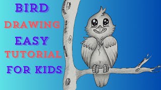 How to draw bird || bird drawing easy tutorial ||for kids