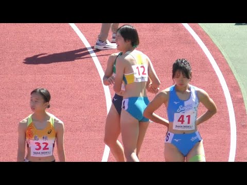 小針陽葉 千葉安珠など 予選 少年女子A 100m 佐賀国スポ陸上