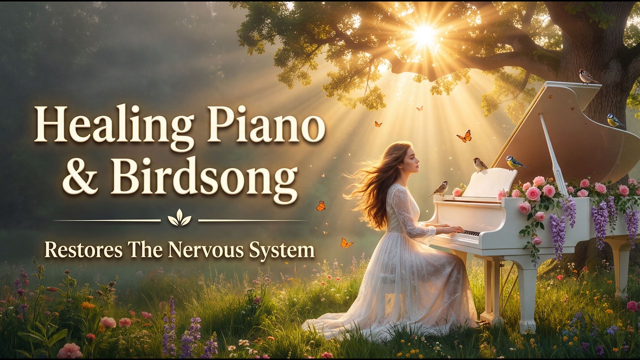 Restores The  Nervous System   Healing Piano Morning Birdsong for  Stress Relief Deep  Relaxation