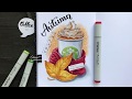 Рисуем осенний скетч спиртовыми маркерами copic - copic markers drawing - autumn