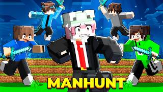 1V4 EXTREME MANHUNT MINECRAFT 😱