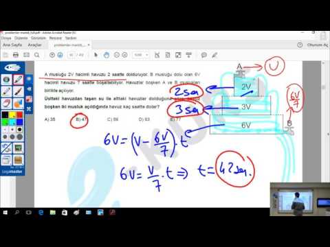 ALES - Matematik - Temel Kavramlar - Havuz Problemleri / E-KURS Uzaktan Eğitim Dershanesi