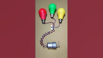 Powering 3 LED Lights With a Gear Motor Generator _ DC Motor #dcmotor #tech #shorts
