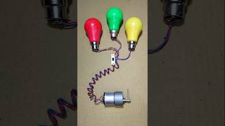 Powering 3 LED Lights With a Gear Motor Generator _ DC Motor #dcmotor #tech #shorts