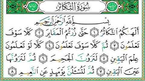 102- سورة التكاثر | مصحف حفص | أيمن سويد