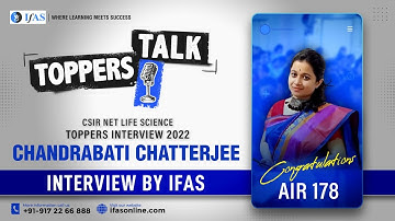 CSIR NET Life Science Toppers Interview 2022: Chandrabati Chatterjee, AIR 178