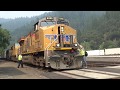 HD- Two Union Pacific Manifest Trains at Dunsmuir, CA with a Crew Change