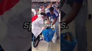 Why japan fans clean the stadium after every match!#football #trending #worldcup #fifa