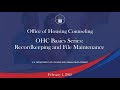 Housing Counseling Basics Webinar Series: Recordkeeping and File Maintenance