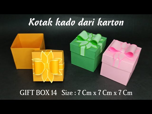 Cara mudah membuat kotak kado dari karton - GIFT BOX 14 - Kerajinan tangan dari karton class=