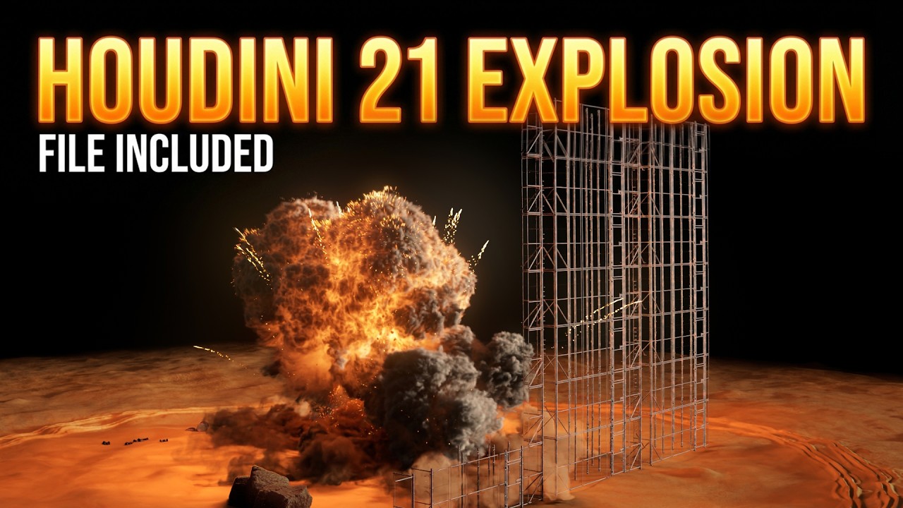 Houdini 21 Explosion Simulation | Pyro + RBD Breakdown ( Houdini File Included )