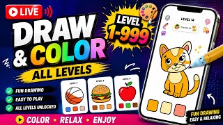 🔴 LIVE | Draw & Color All Levels (1–999) 🎨 Relaxing Coloring Game #Shorts screenshot 1