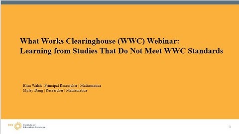 Learning from Studies That Do Not Meet WWC Standards