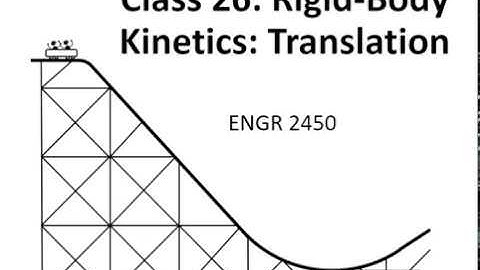 Class 26 Rigid Body Translation
