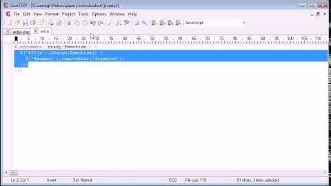 jQuery Tutorial   30   Enable submit button after file selected