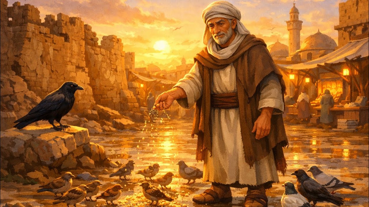 قصة الرجل الذي كان يطعم الطيور كل يوم.. والسر الذي أخبره به الغراب في ليلة عاصفة!‏