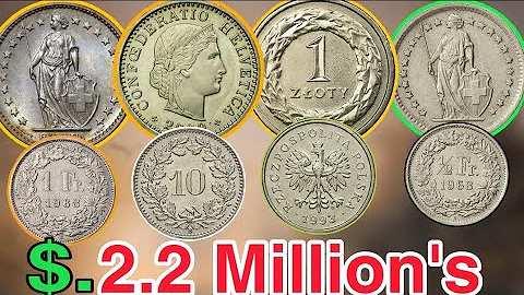 4 Ultra France 1 Fr,10 swiss and 1zloty Coins Rare Franc coins worth lot money! Coins worth money!