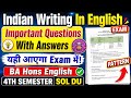 Indian Writing In English Important Questions With Answers BA Hons English/ Prog 4th Semester DU SOL