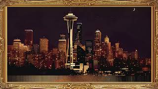 Seattle Skyline Frame TV Art Modern Abstract Wallpaper Framed HD Screensaver Washington Slideshow