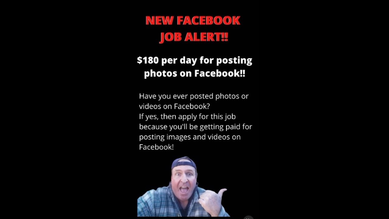 💥NEW FACEBOOK JOB ALERT‼💥 - $180 Per Day For Posting Photos On Facebook! 