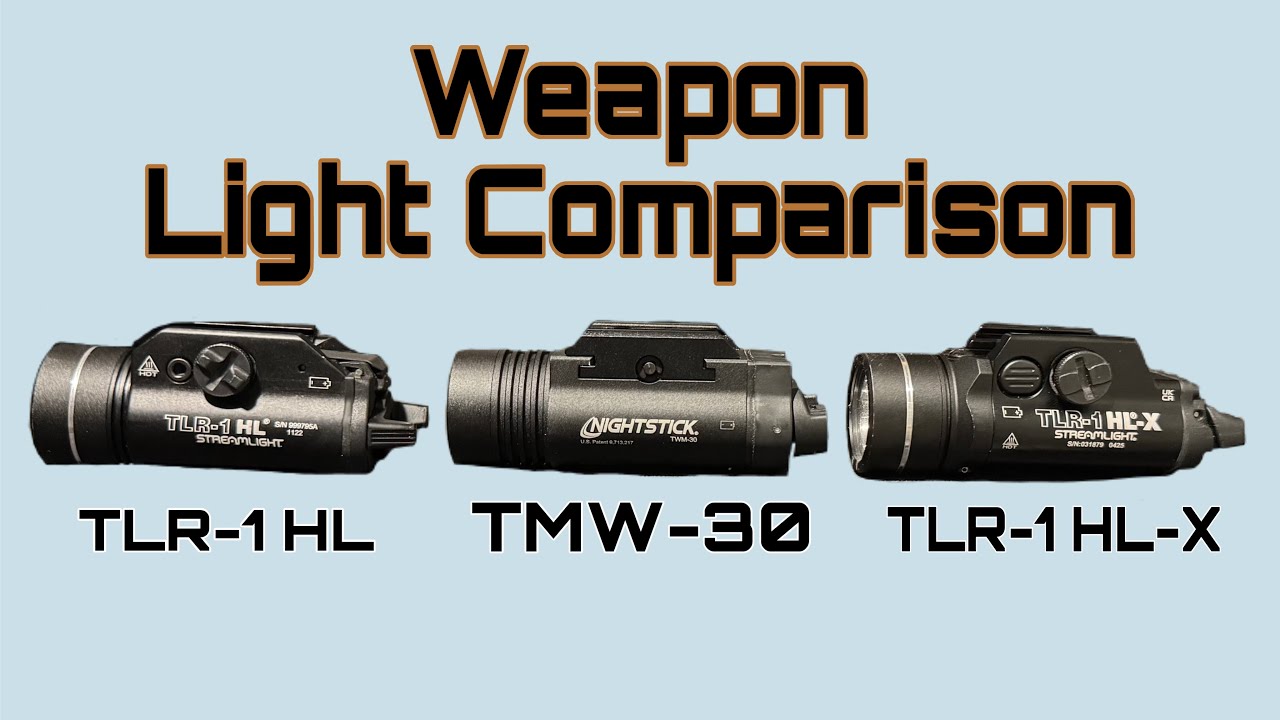 Streamlight TLR-1HL VS Nightstick TMW-30 VS Streamlight TLR-1HL-X Weapon Light Comparison
