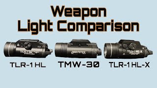 Streamlight TLR-1HL VS Nightstick TMW-30 VS Streamlight TLR-1HL-X Weapon Light Comparison