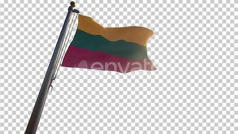 Lithuania Flag on a Flagpole with Alpha-Channel | Motion Graphics - Envato elements