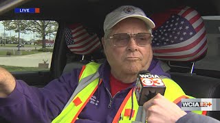 Tyler Hill speaks with a veteran, gives update on how much Danville has raised