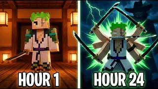 I Survived 24 Hours as ZORO in One Piece Minecraft