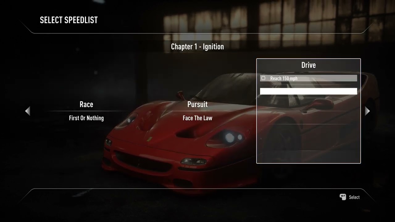 Need for Speed Rivals First or nothing race speedlist.
