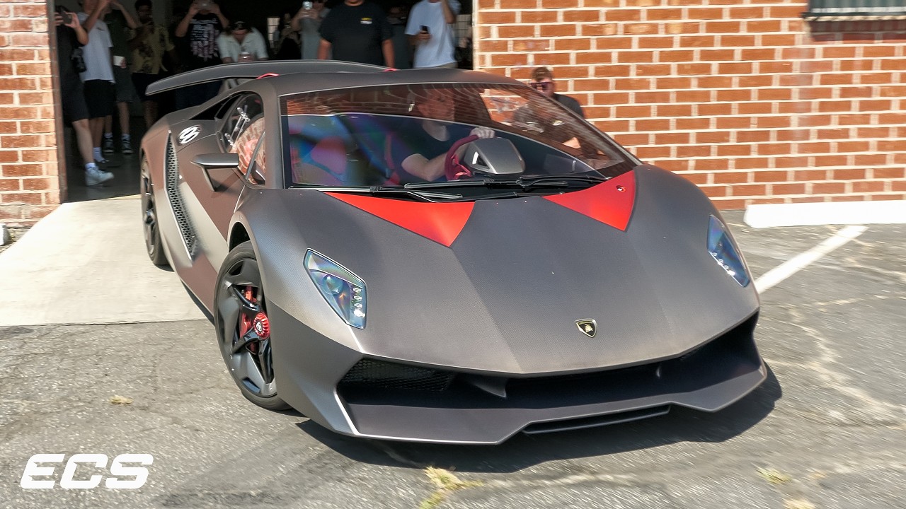 The Only Two Road Legal Lamborghini Sesto Elemento Driving on the Street during Monterey Car Week !
