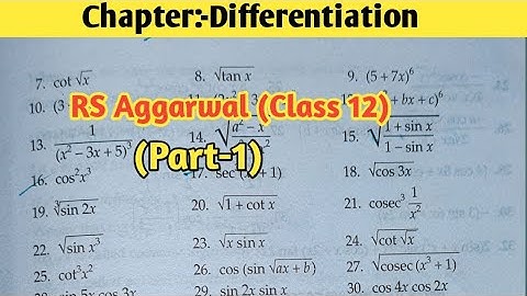 Class 12/RS Aggarwal solution/ Ex:-2A, Q1-10 /chapter-Differentiation