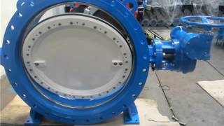 DN1000 flanged eccentric butterfly valve electrical actuator