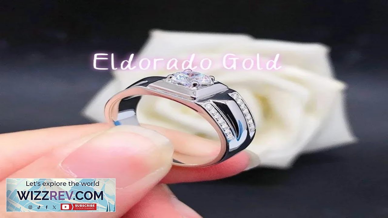 Eldorado Gold 2025 Boutique PT950 Platinum Men's Ring Moissanite 0.5 Carat Corner