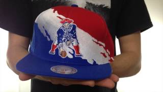Patriots 'PAINTBRUSH SNAPBACK' Red-White-Royal Hat by Mitchell & Ness