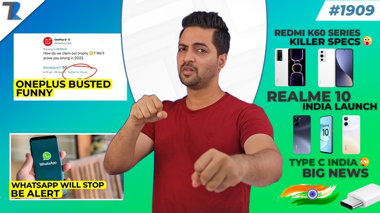 Oneplus Busted😂,Moto G53 5G India,WhatsApp Will Stop Working,Redmi K60 Series,realme 10 India Launch