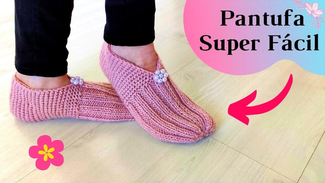 PANTUFA DE TRICÔ FÁCIL - YouTube