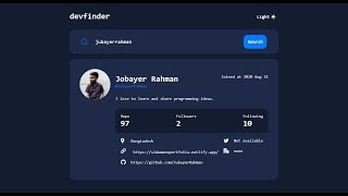 I made a Devfinder web app