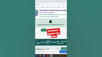 MDU ROHTAK 2nd Sem Reappear Admit Card Out I Reappear Exam 2nd सेमेस्टर रोल न जारी #mdulatestupdate