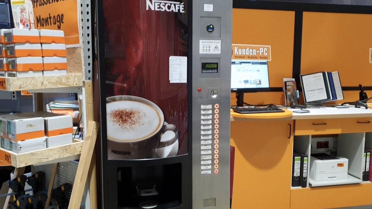 NESCAFE voll Automat im Hornbach Fürth in Aktion_4K YouTube