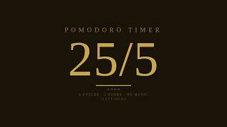 2 Hour Pomodoro Timer 🕰️ 4x 25/5 · Warm Analog Aesthetic · No Music