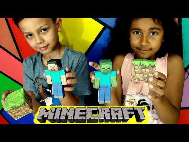 Boneco papel montar minecraft