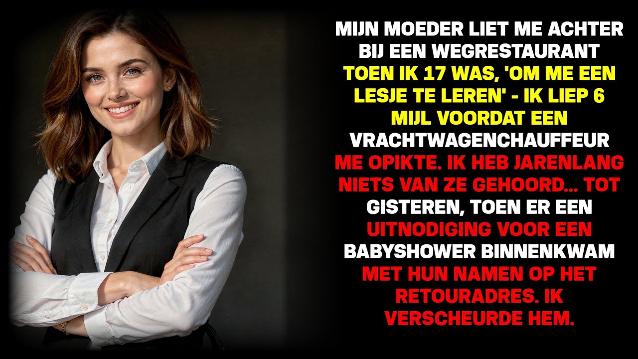 Ik was zeventien toen mijn moeder me bij een wegrestaurant achterliet om me een les te leren. Ze wees naar een bankje en zei: “Zit, denk, leer.” Ik lachte, want mijn familie deed nooit aan...