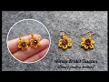 Ayçiçeği küpe yapımı. Sunflower earings making with bicone crystal and seed beads. Beading tutorial.