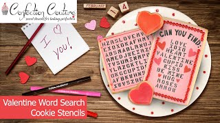 Valentine Word Search Cookies | Confection Couture