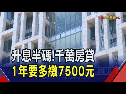 央行震撼彈升息半碼！30年千萬房貸族1年要多繳7500元...連鎖效應跟著來了？｜非凡財經新聞｜20240322